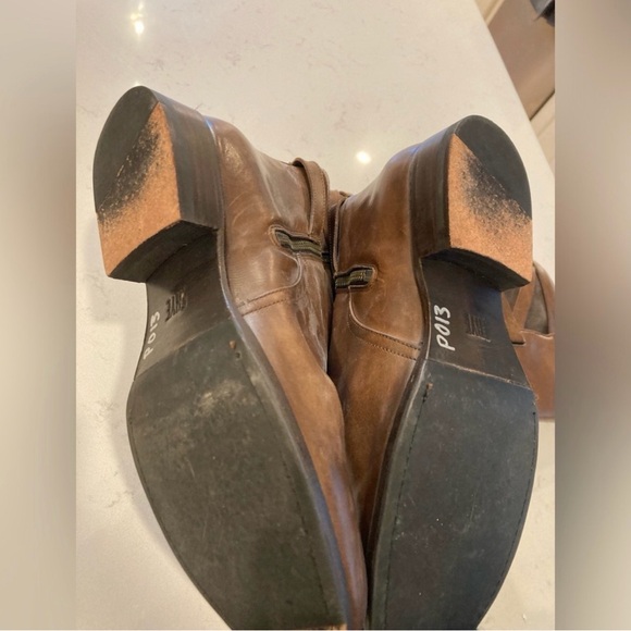 Frye Jordan Strappy Tall chocolate Brown Leather Riding Knee High Boots Size 9.5 - Picture 6 of 8